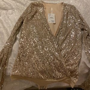 Sequin wrap body suit